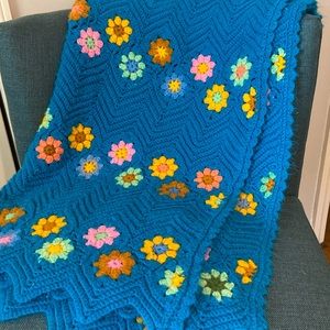 Vintage crocheted throw blanket.